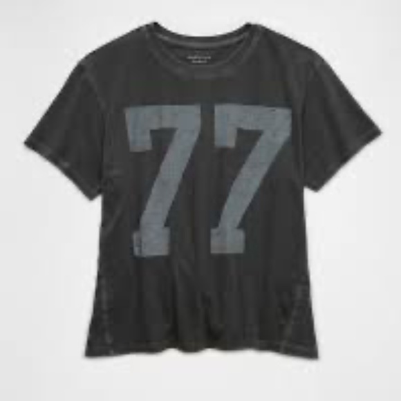 American Eagle Outfitters Tops - Women's American Eagle "77" Black T-Shirt - Medium